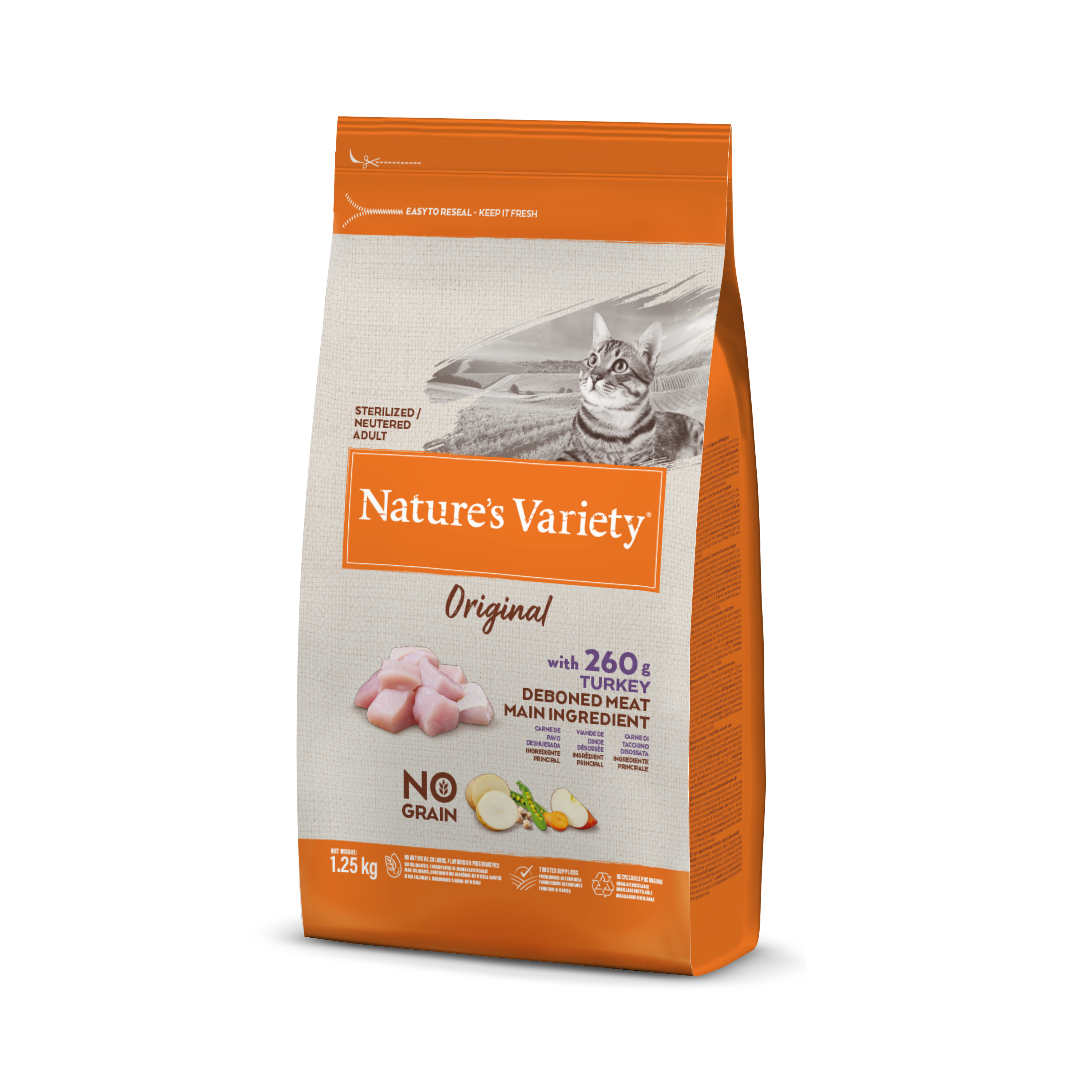 NO GRAIN STERILIZED (kalakutiena) 1,25 kg