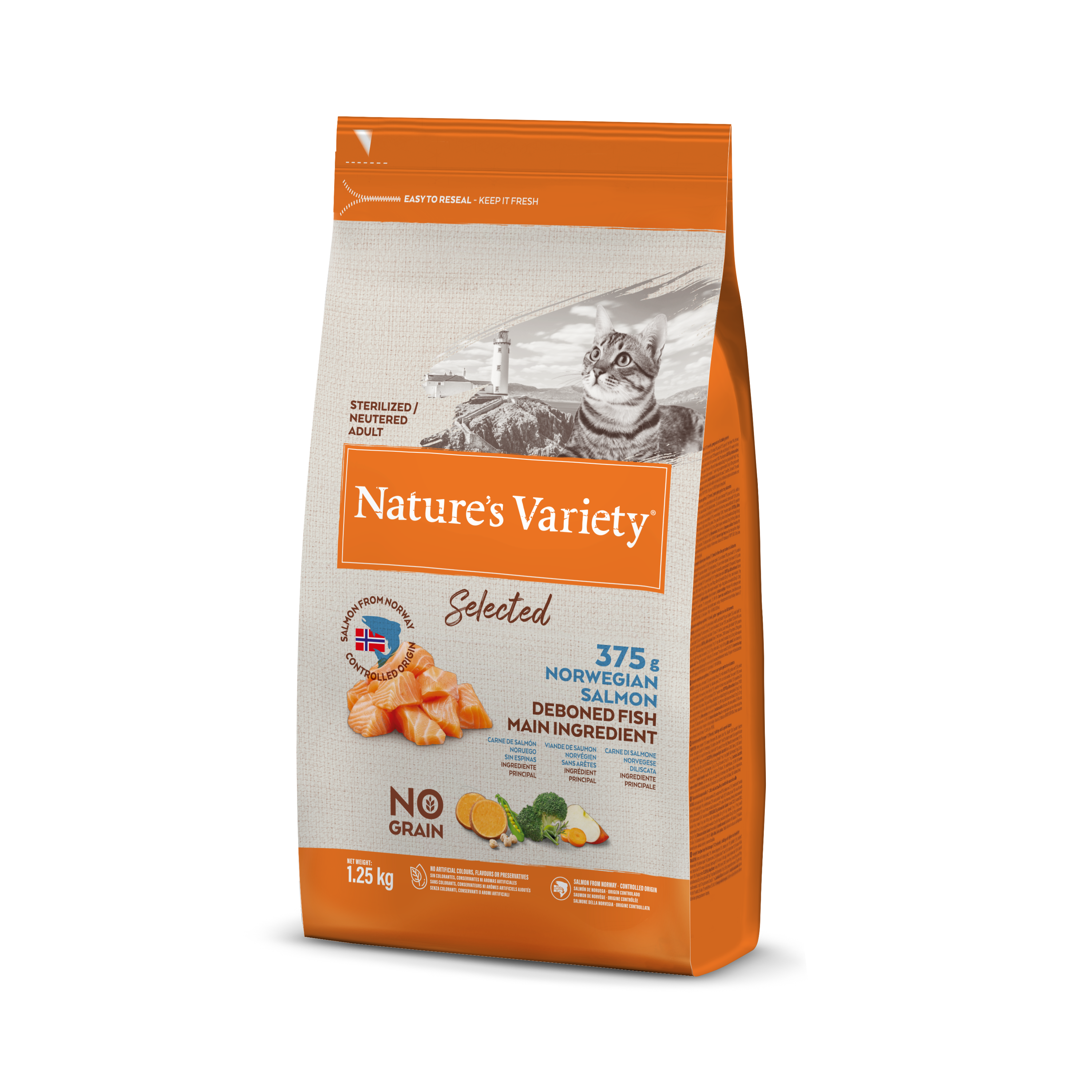 NO GRAIN STERILIZED (lašiša) 1,25 kg
